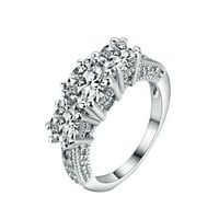 Prstenovi modni trend umetnuli cirkon tri dijamantna prstena dame nakit