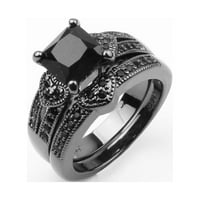 Šuplje dijamantne prsten kreativne crne dame ljubavne prstenove