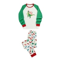 Podudaranje porodične pidžame postavlja Božić PJ-a sa slovom i dinosaurušnim tiskanim kratkim rukavima
