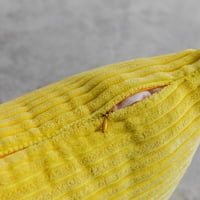 Jastučni poklopac set plišanog prugastog ormara za bacanje baršuna, žuto