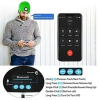Sinhoon Bluetooth Beanie kapa sa LED svjetlom Unisex, poklopac za glavu sa slušalicama USB punjiva,
