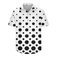 Muški ležerne majice Slim Fit Ljetni gumb s kratkim rukavima niz geometrijske majice Trendy Holiday Beach Havajska majica bijeli xxxl