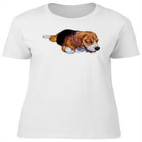 Slatki pas Beagle, ljupki tee ženski -image od shutterstock