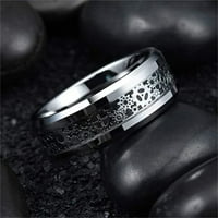 Tungsten prstenovi za muškarce Žene Steampunk Gear-točak u obliku karbonskih vlakana učvršćene ivice udobnosti