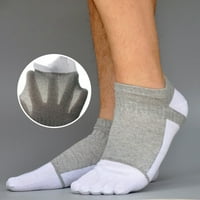 PRAETER Muški pamučni tanki odjeljak Kratko spajanje mrežice s pet prstiju čarape za šivanje u boji