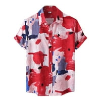 Muški casual havajske košulje s kratkim rukavima dolje s majicama na plaži Tropske cvjetne majice ispisane