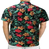 Seksi ples ljetna havajska majica za muškarce s kratkim rukavima na plaži na plaži Dugme na plaži Okrenite
