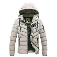 TAWOP Zimske jakne za muškarce Muški zimski patent zatvarač modni pamučni kapuljač Držite tople džepove