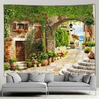 Vanjski vrtni poster mediteranski pejzažni botanički cvijet tapiserija dnevna soba spavaća soba pozadina