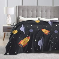 Vanjski svemirski brod pokrivač, flaffy mekani ugodan pokrivač Flannel plišani mikrofiber kauč, posteljina,