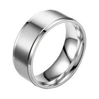 AMLBB prstenovi za žene smrznuta površina protiv ogrebotine ne blede od nehrđajućeg čelika par titanijum