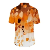 Ženske vrhove bluza Žene kratki rukav modni grafički otisci T-majice Henley Ljetna tunika Tee Orange