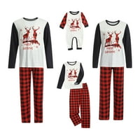 Izhanske božićne porodice podudaranje pidžama set za odrasle dječje dijete ispisane vrhove + plažene