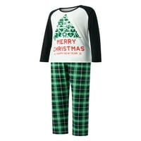 Božićne roditeljsko-dječje noćne odjeće, dugi rukavi Xmas slova ispisani vrhovi pantalona