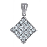 Sterling Silver Womens CZ CUBIC cirkonija simulirani dijamantski modni šarm privjesak ogrlica mjeri
