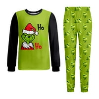 Grinch podudaranje porodičnih pidžama setovi Grinch tiskani Božićni PJS dugi rukavac za porodicu Muške