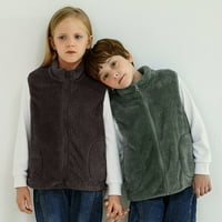 Toddler Boys Girls Solid Zip Up Fall Topla zimska odjeća Comfy Cardigan kaput