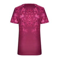 Ženske bluze i vrhovi Dressy Rollback Casual V izrez Ljeto kratkih rukava Grafička majica Boho Cvjetni