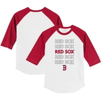 Omladinski sitni otvor bijeli crveni boston crvena tako je složena 3 majica sa 4 rukava