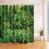Zelene biljke Dekor tropske šume poliesterske tkanine Kupatilo za tuširanje
