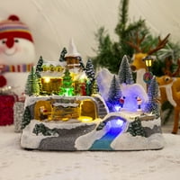 Božićne sniježne kuće selo LED svijetlo svjetlosni ukrasi figurice Xmas Decor