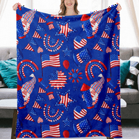 Ćebe, deke Quee Queen veličine Dan za neovisnost Flannel, 4. jula Deka, američka zastava ultra meka
