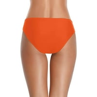 NISKI RUCHED kupaći kostim za žene uz plažu na plaži Čvrsta kupaonica kupa s plivanjem bikini narančasta m