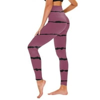 Tajice za žene plus veličina visoki struk visoki porast elastičnog struka ležerne slim fit tiskane joge dugih hlača ravnoj nogama labavo s svakodnevnim habanjem tekućim nazivima radne ležerne prilike vruće ružičaste L