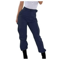 Xiuh Capri pantalone za žene Cargo Hlacke Casual Hlače se bore sa čvrstim hlačama sa pantalonama u džepnim