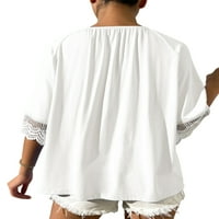 GRIANOOK LAMIES T majica čipka za majicu TEE Crew Crt Majica Žene Modni ljetni vrhovi Ležerne bluza