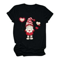 Dan zaljubljenih za njene ženske košulje Slatko ljubavno srce Print TEE kratki rukav Crewneck pulover
