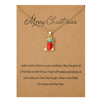Ogrlica sa serijama od legure Heiheiup Santa Ornament Card Božićni privjesak narukvice Digitalni muškarci