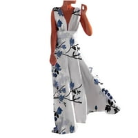 Floleo ženska haljina za čišćenje SummerFashion Casual Ljeto bez rukava sa patentnim zatvaračem s dugim