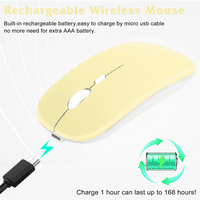 2.4GHz i Bluetooth punjivi miš za Xiaomi RedMi Napomena Pro Bluetooth bežični miš za laptop MAC iPad Pro Computer Tablet Android banana žuta