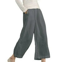 Edvintorg klasične ženske hlače za čišćenje višestrukih boja pamuka i posteljine pantalone labave povremene široke noge kapris pantalone žene