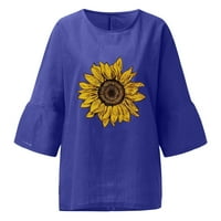 Bluza za žene ljeto pamučna posteljica Top moda plus veličine majica okrugli ovratnik sredina jacquard