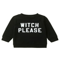 Halloween Toddler Dječja odjeća vještica Molimo duge rukave s dugim rukavima zvezni duks uništeni puloveri