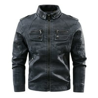 Elaililye Fashion FAU kožna jakna mogla se izrezati čvrsto zimska jakna motociklistička jakna patentni