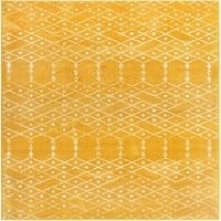Rugs.com Paxon Trellis Collection Propise - 5 '8' Žuti medijski prostir savršen za spavaće sobe, blagovaonice,