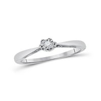 Dijamantna princeza sterling srebrna okrugla Diamond Solitaire Bridal Wedding Angažman prsten CTTW