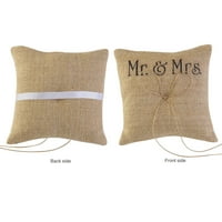 G. & Mrs Burlap JUTE BOUT TWINE rustikalni jastuk za vjenčani prsten