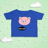 Slatka svinja kaže pozdravno majica dojenčad -image by shutterstock, mjeseci