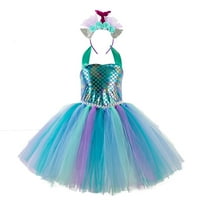 TODDLER Baby Girl Suknja Ljetne djevojke Sling vezati izrez Mermaid show haljina suknja + kosa