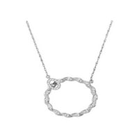 3gems Prodavaonice nakita 10kt bijelo zlato Žene okrugli dijamantski krug Privjesak ogrlica CTTW