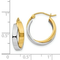 14K Dva tona žute zlatne dvostruke ručne naušnice uši obruči se postavljaju okrugli nakit za žene poklone