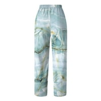 Aoochasliy Clearence ženske hlače Petite elastične strugove hlače cvjetne tiske široke pantalone za