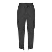 CLLIOS teretni hlače za muškarce Fleece obložen čvrstim slučajevima Multi džepovi na otvorenom radnoj
