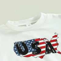 Novorođeni dječaci 4. srpnja Rompers USA američke zastave Kontrastni bod odijelo