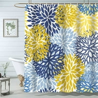 Plava ljubičasta žuta tuš Cutar Havy Chrysanthemum Cvijeće Kupatilo Zavjese za kupaonice, geometrijska