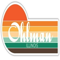 Ohlman Illinois Frižider Magnet Retro Vintage Sunset City 70s Estetski dizajn